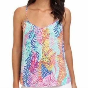 NWT Lilly Pulitzer Rory Silk Tank in Electric Feel